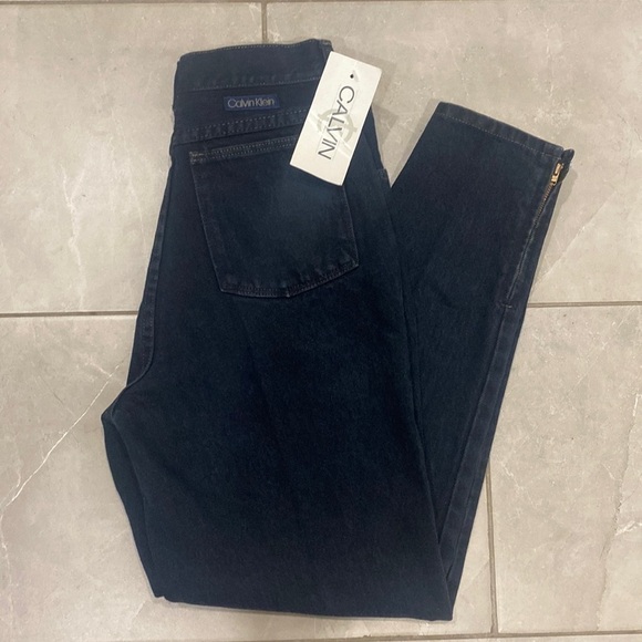 NWT Calvin Klein High Rise Jeans with Ankle Zippers - Picture 1 of 11